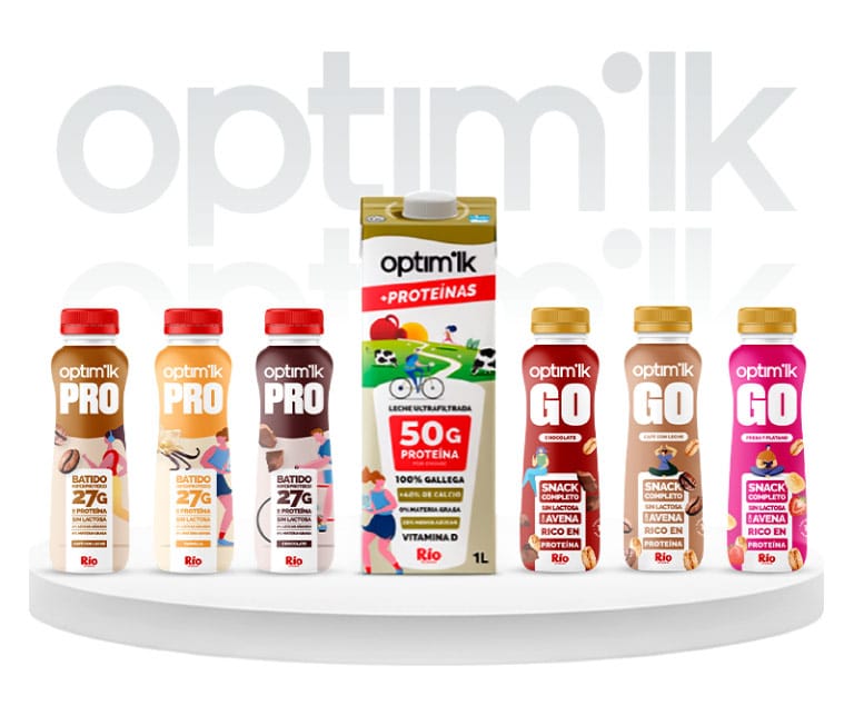 Combo de batidos de proteinas para pack y la leche ultrafiltrada optimilk